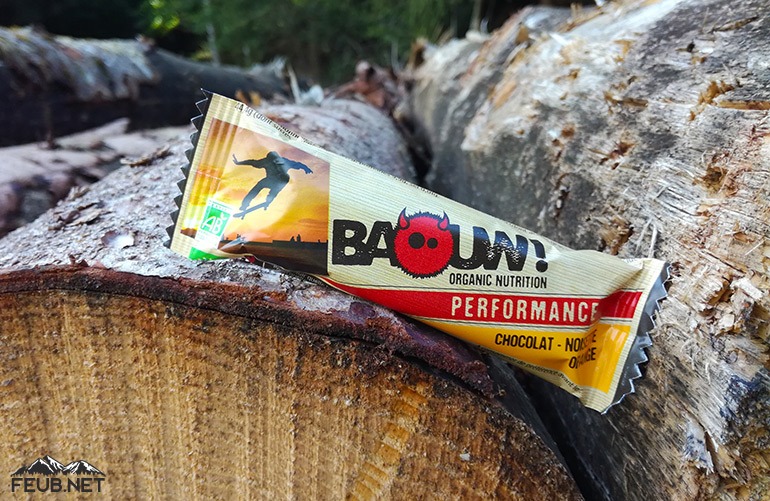 Barre énergétique Baouw! Performance chocolat - noisette - orange