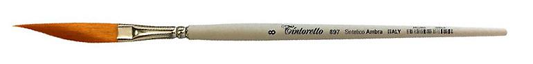 Pinceau synthétique Tintoretto Ambre série 897 n°8 épée long